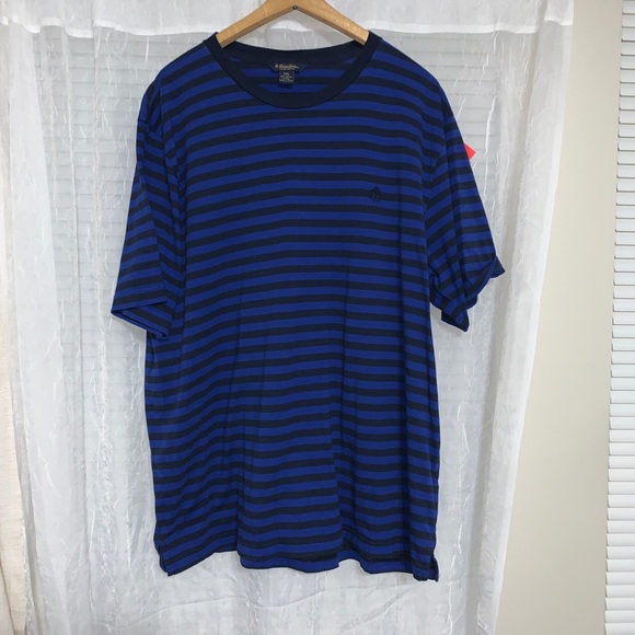 Brooks Brothers Blue & Black Striped T-Shirt/XXL - Picture 1 of 4